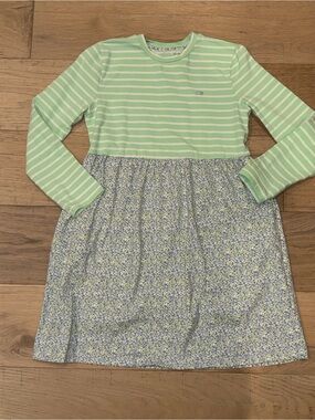 Vineyard Vines Mint Stripe Top with Blue Floral Skirt Dress